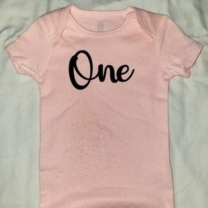 12m Pink birthday onsie